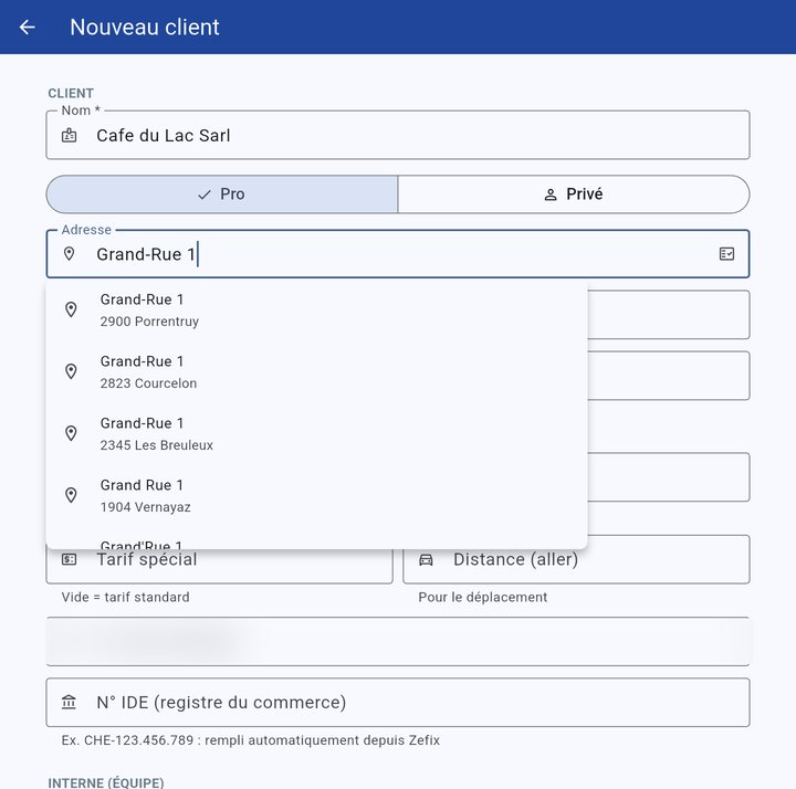 Adresses suisses officielles