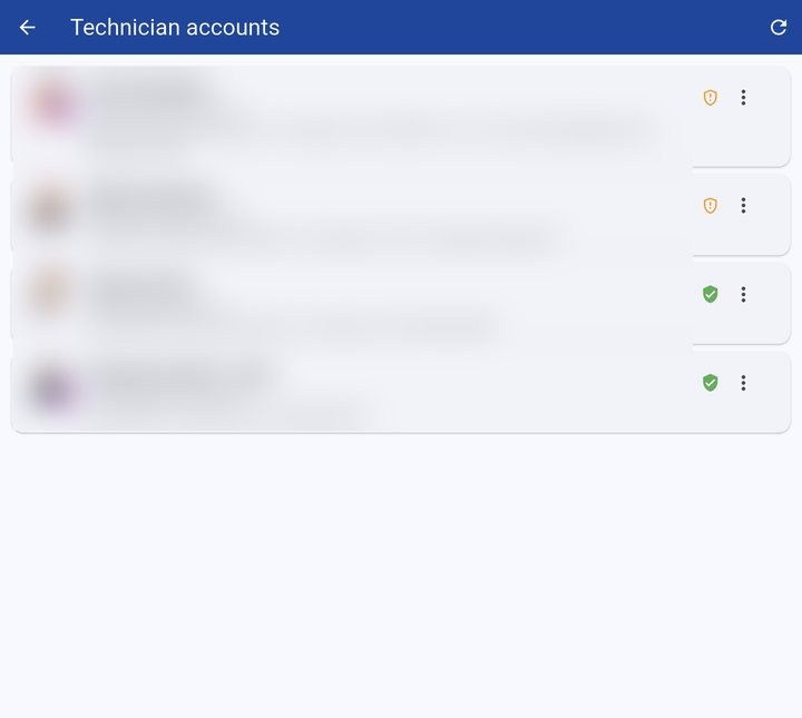 Technician accounts