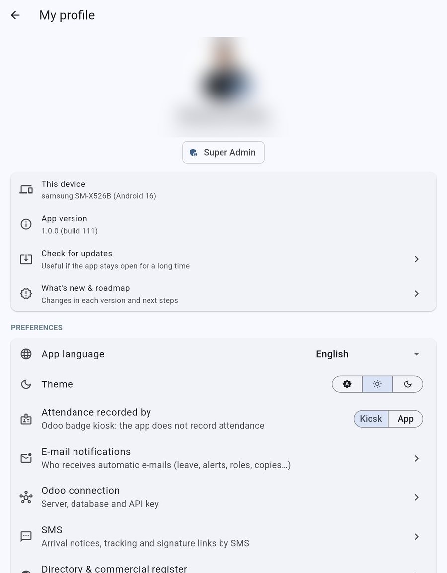 My profile page
