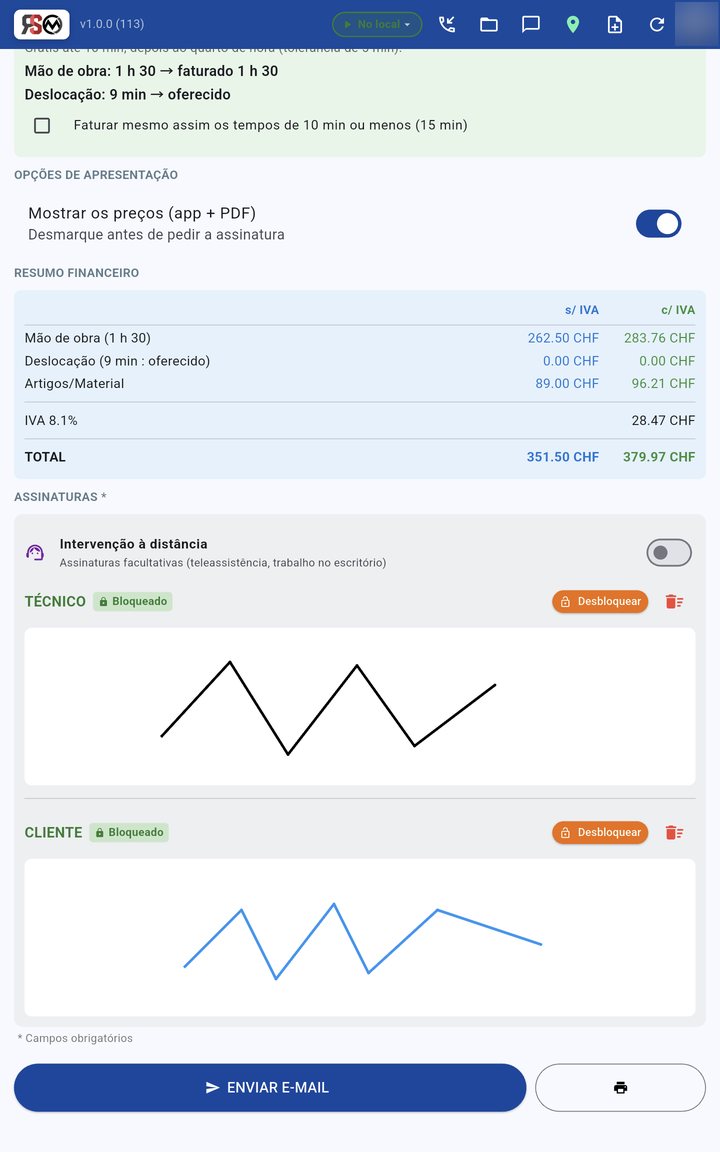 Resumo financeiro e assinaturas